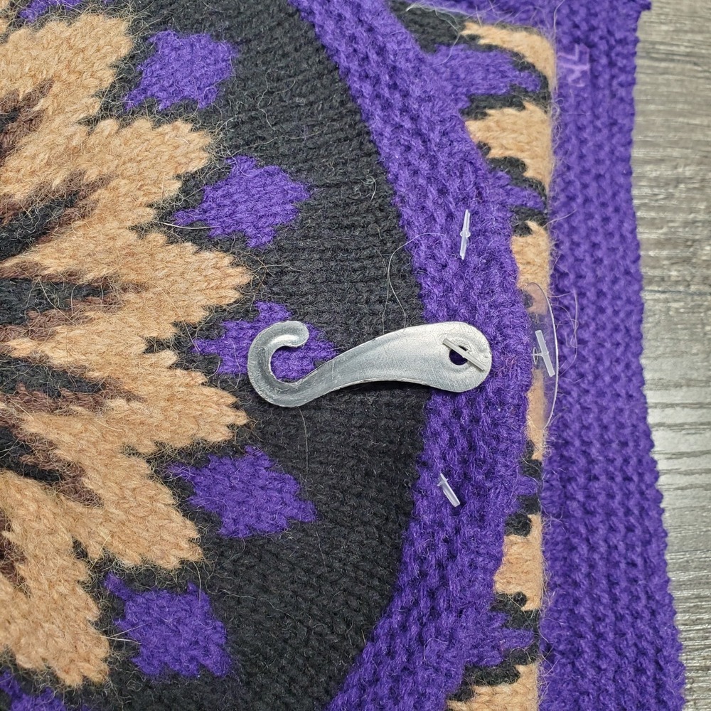 Vtg Lauren Ralph Lauren 100% Lambswool Knit Hat & Scarf Set Purple RARE NWOT - Picture 2 of 9